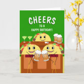 応援タコビールラバー誕生日カード カード (黄色い花)