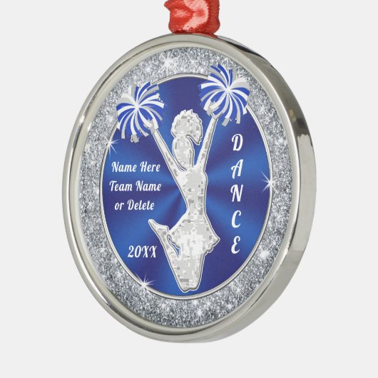 応援ダンスチームギフトクリスマスオーナメント メタルオーナメント (左)