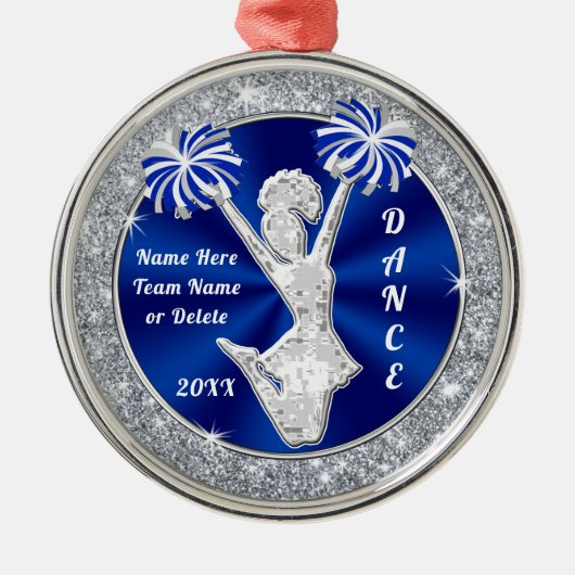 応援ダンスチームギフトクリスマスオーナメント メタルオーナメント (正面)