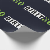 応援ダーティ30誕生日パーティー海軍ブルーグリーン ラッピングペーパー (角)