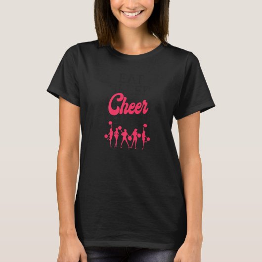 応援チアリーティング食べスリープ応援リピート Tシャツ (正面)