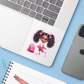 応援チームメンバー – ピンク シール (ノートパソコンとiPhone)