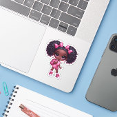 応援チームメンバー – ピンク シール (ノートパソコンとiPhone)