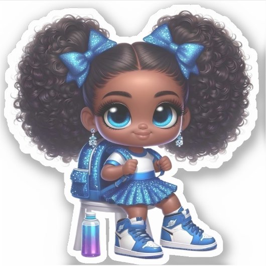 応援チームメンバー – 青 シール (正面)