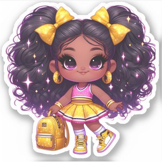 応援チームメンバー – 黄色 シール (正面)