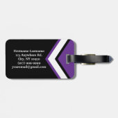 応援チーム荷物タグ – 紫白黒 ラゲッジタグ (裏面横)
