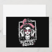 応援チーム 乱れたお団子 ピンクの戦士 乳がん 招待状 (正面/裏面)