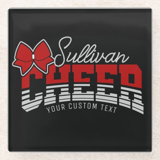 応援チームADD NAME学校アスリートチアリーダー ガラスコースター (正面)