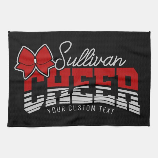 応援チームADD NAME学校アスリートチアリーダー キッチンタオル (横)