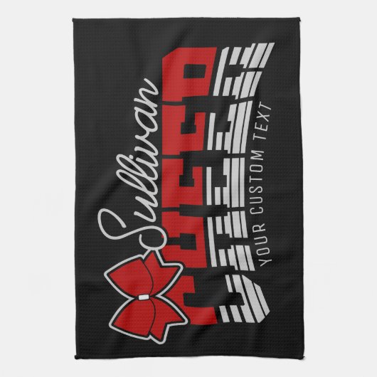 応援チームADD NAME学校アスリートチアリーダー キッチンタオル (縦)