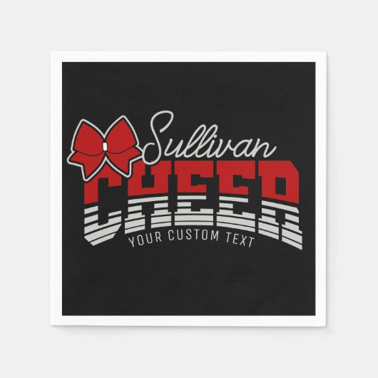 応援チームADD NAME学校アスリートチアリーダー スタンダードカクテルナプキン (正面)