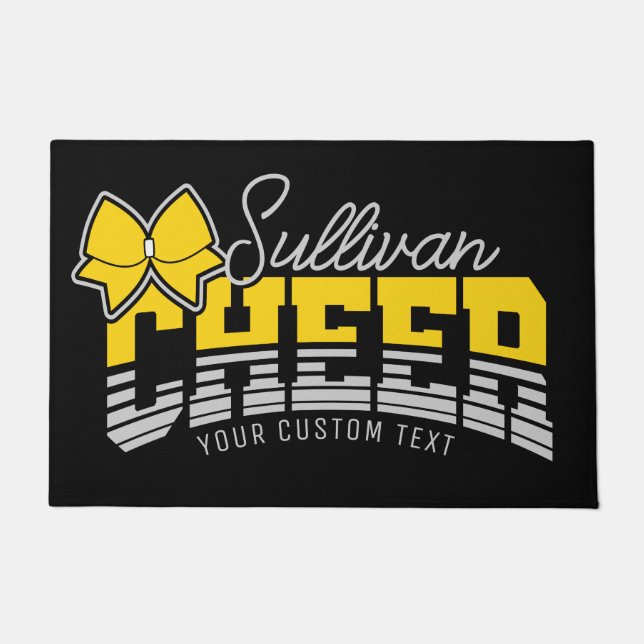 応援チームADD NAME学校アスリートチアリーダー ドアマット (正面)