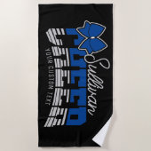 応援チームADD NAME学校アスリートチアリーダー ビーチタオル (正面)