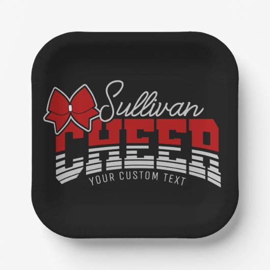 応援チームADD NAME学校アスリートチアリーダー ペーパープレート (正面)