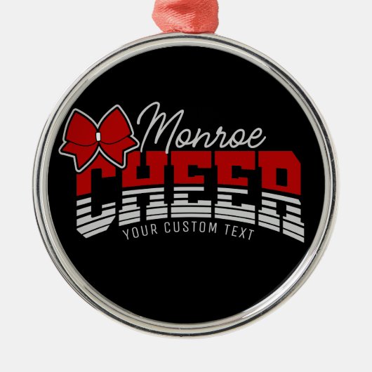 応援チームADD NAME学校アスリートチアリーダー メタルオーナメント (正面)