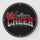 応援チームADD NAME学校アスリートチアリーダー ラージ壁時計 (正面)