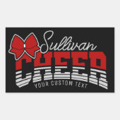 応援チームADD NAME学校アスリートチアリーダー 長方形シール (正面)