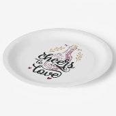 応援ツーラブブライダルシャワー ペーパープレート (アングル)