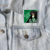 応援ディバチアリーダー少女 | DIY名 |緑 缶バッジ (インサイチュ)