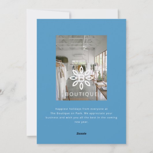 応援デリバリーサンタスクータービジネスホリデーカード シーズンカード (裏面)