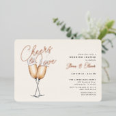 応援トゥラブアイボリーブライダルシャワーバラ金ゴールド 箔招待状 (立ち正面)