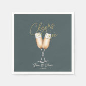 応援トゥラブグリーン金ゴールドブライダルシャワー紙 スタンダードカクテルナプキン (正面)