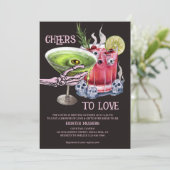 応援トゥラブグルーソームカクテルブライダルシャワー 招待状 (スタンド正面)