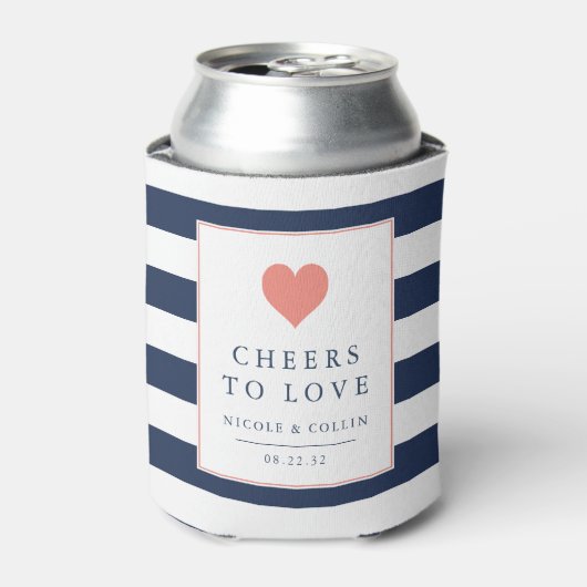 応援トゥラブコーラル&ネイビー結婚式の引き出物 缶クーラー (缶正面)