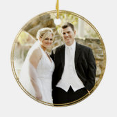 応援トゥラブシャンパン |初めてのクリスマス 結婚した セラミックオーナメント (裏面)