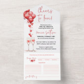 応援トゥラブバレンタインハートブライダルシャワー オールインワン招待状 (内側)