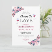 応援トゥラブフローラワインテーマブライダルシャワー 招待状 (スタンド正面)
