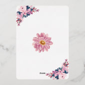 応援トゥラブフローラワインテーマブライダルシャワー 箔招待状 (裏面)