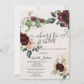 応援トゥラブブルゴーニュバラブライダルシャワー 招待状 (正面)