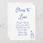 応援トゥラブブルーフランスの婚約パーティ 招待状 (正面/裏面)