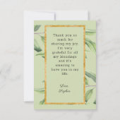 応援トゥラブボタニカルブライダルシャワーパーティー サンキューカード (裏面)