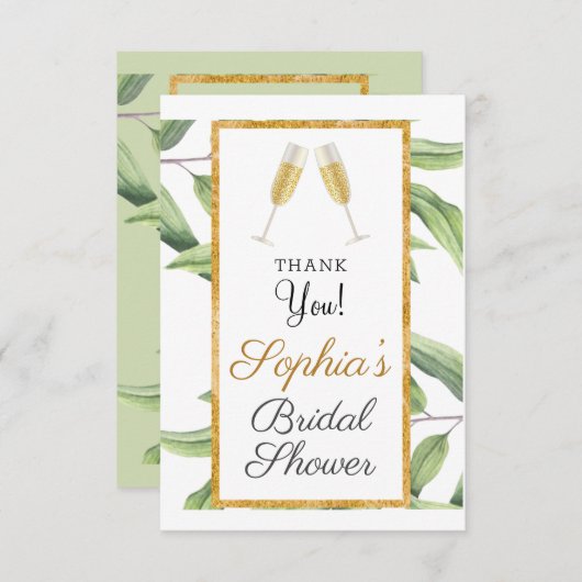 応援トゥラブボタニカルブライダルシャワーパーティー サンキューカード (正面/裏面)