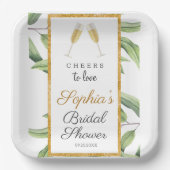 応援トゥラブボタニカルブライダルシャワーパーティー ペーパープレート (正面)