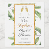 応援トゥラブボタニカルブライダルシャワーパーティー ワインラベル (シングルラベル)