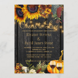 応援トゥラブワイナリー素朴な木材婚約パーティ 招待状