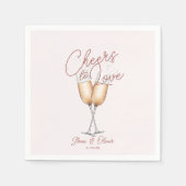 応援トゥラブ赤面ピンクブライダルシャワー紙 スタンダードカクテルナプキン (正面)