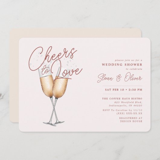 応援トゥラブ赤面ブライダルシャワー 招待状 (正面/裏面)