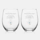 応援トゥーホームスイートホーム不動産仲介業者おめでとうカスタム ステムなしワイングラス (裏面)