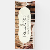 応援トゥー30シャンパン誕生日 横断幕 (縦)