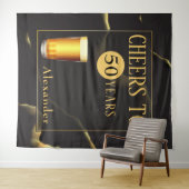 応援トゥー50年メンズファブ誕生日 タペストリー (インサイチュ(横))