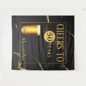 応援トゥー50年メンズファブ誕生日 タペストリー (正面(横))