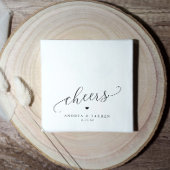 応援ナプキンスハートロマンモダン結婚ティック スタンダードカクテルナプキン