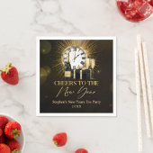 応援ニューイヤーイブパーティー2025金ゴールドシャンパン スタンダードカクテルナプキン (インサイチュ)