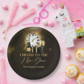 応援ニューイヤーイブパーティー2025金ゴールドシャンパン ペーパープレート (パーティー)