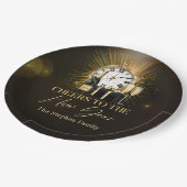 応援ニューイヤーイブパーティー2025金ゴールドシャンパン ペーパープレート (アングル)