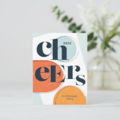 応援ニューイヤー抽象芸術オレンジシーフォー シーズンポストカード (スタンド正面)